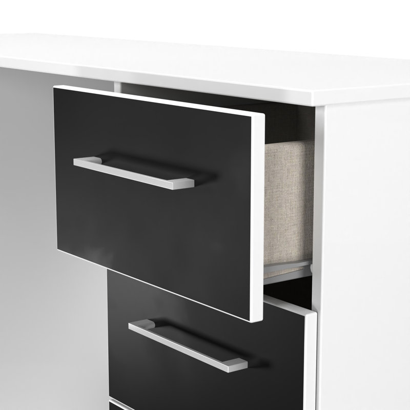 Taimi Double Pedestal Desk IN Black Matt
