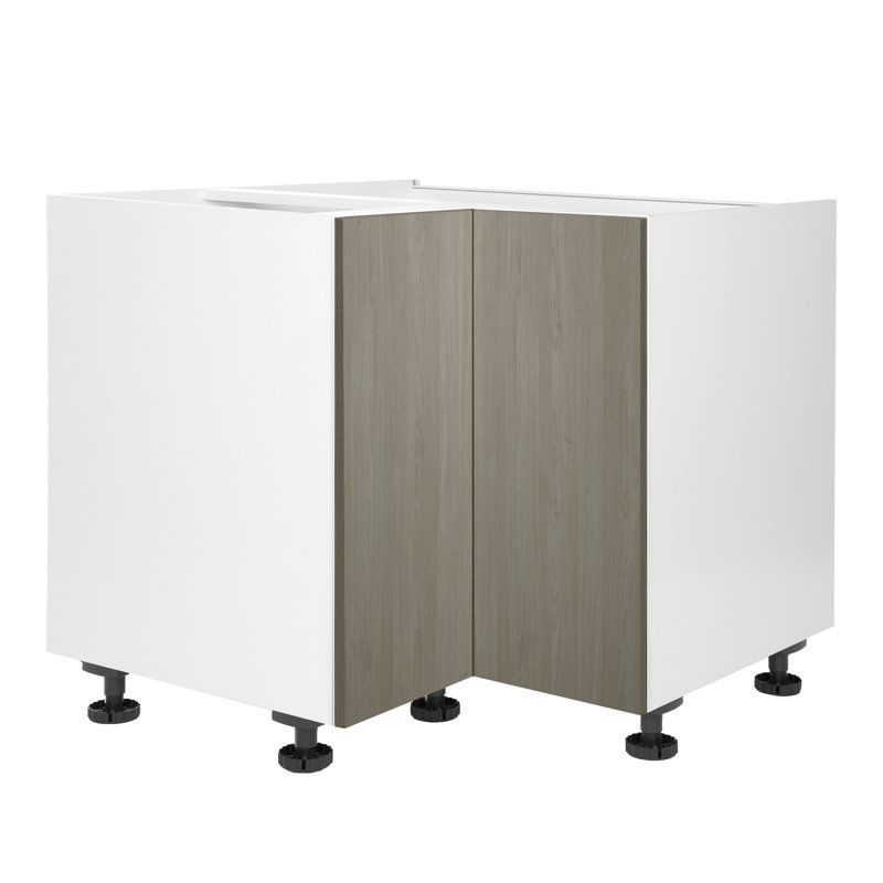 Quick Assemble Modern Style, Carbon Marine and Grey Nordic 36 in. Lazy Susan Base Kitchen Cabinet, Gray Nordic
