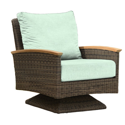 Bella Wicker Teak Outdoor Swivel Lounge Chair