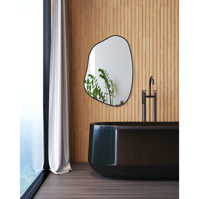 Miroir décoratif irrégulier, Noir, 19 po x 14 po