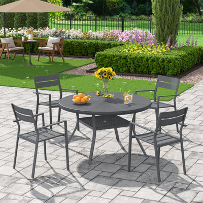 4-Person Outdoor Aluminum Patio Dining Set