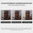 39.37"Solid Wood Pine Tempered Glass brown Sideboard