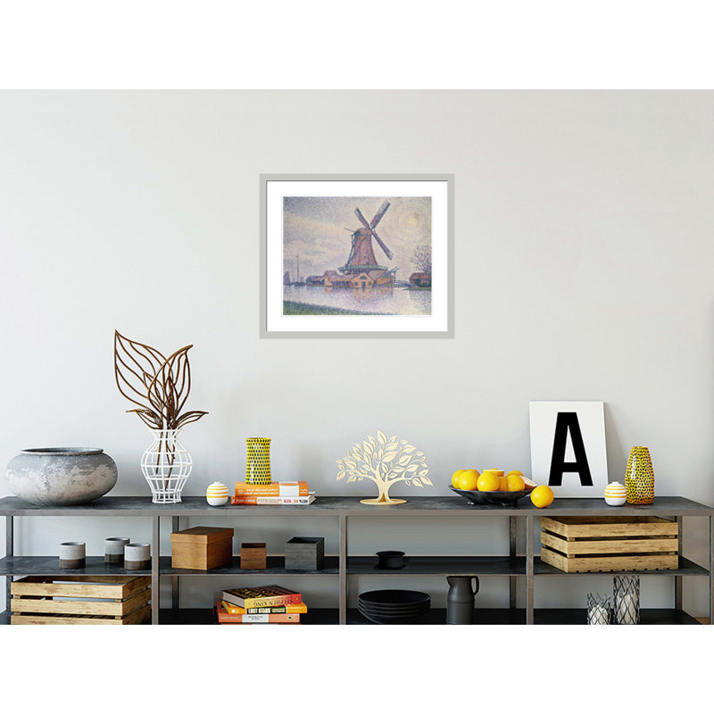 «Edam Windmill» par Paul Signac - estampe numérique encadrée, H 23,5 po x l 27,79 po