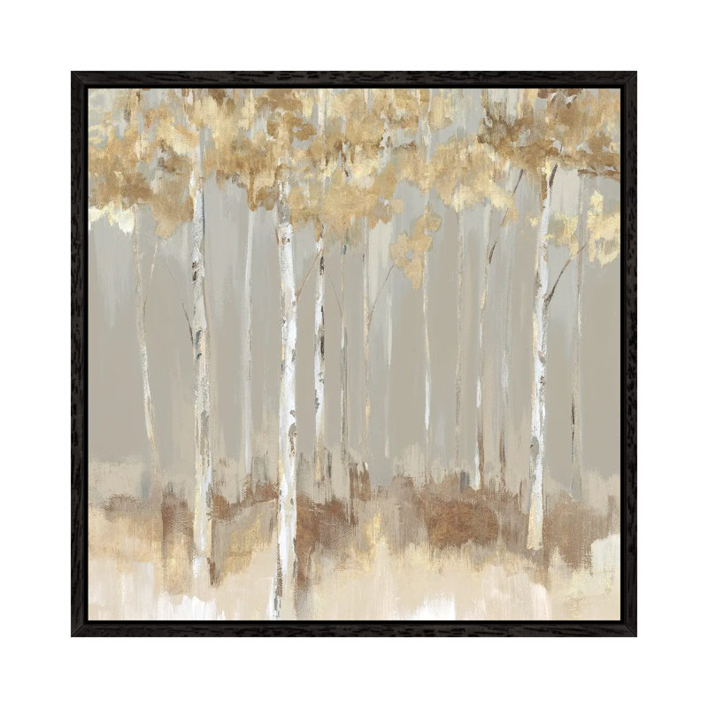 Shimmering Escape 1 Piece Painting on Canvas, 93.98 cm H x 93.98 cm W, Black Framed