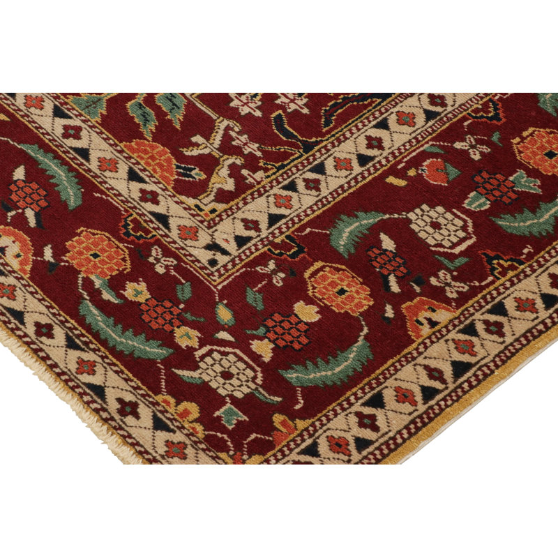 Wool Floral Area Rug in Beige/Brown, Blue, Green, Orange, Red