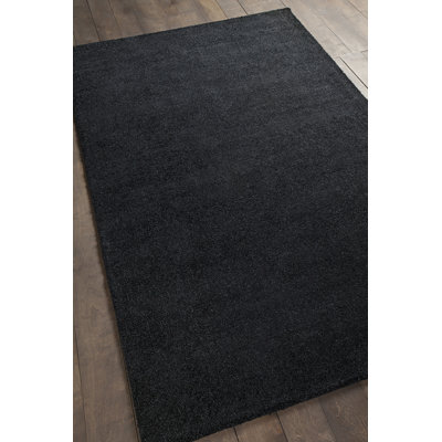 Kairi Authentic Hand-Woven Black Wool Area Rug