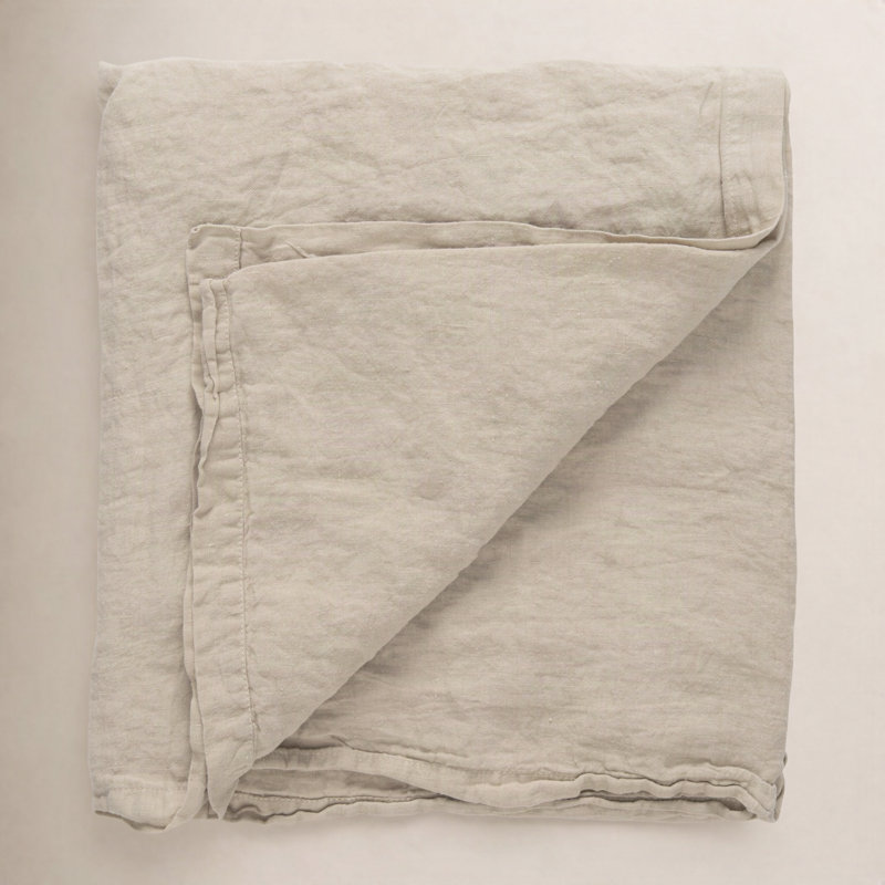 Maria Table Cloth 100% Li, 55.13" Square, Khaki Brown