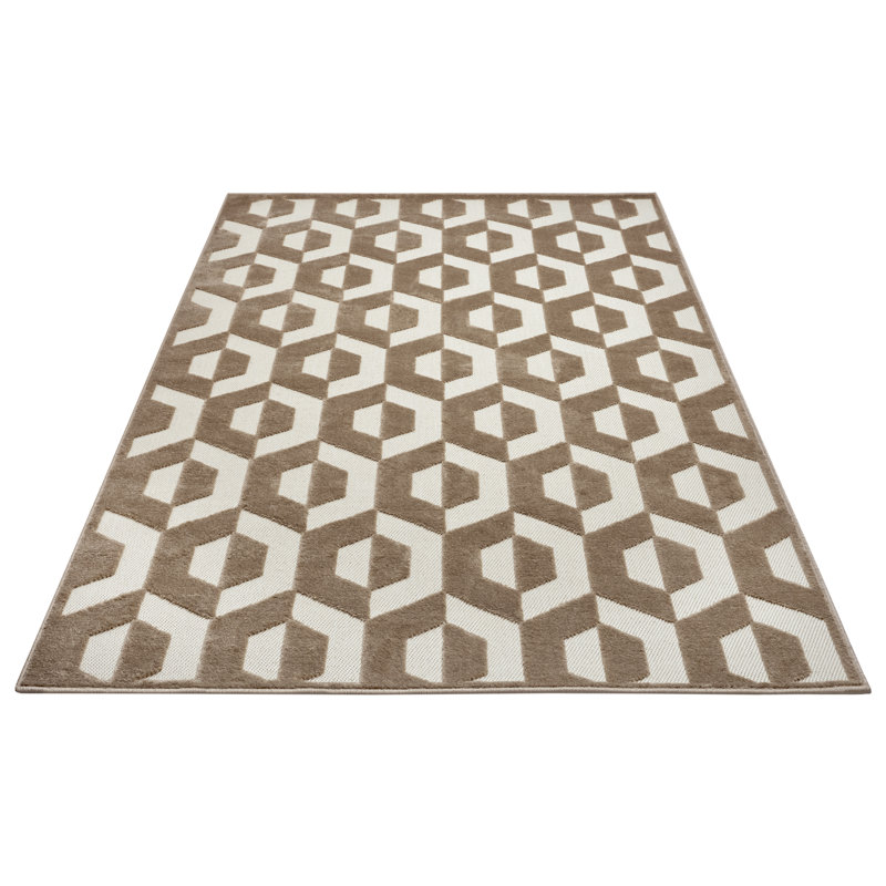 Iconic Cream/Brown Rug, Rectangular 200 x 285cm