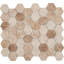 Carreau de mosaïque en verre lustré 11 po x 13 po Montessa Sierra Sunset Hexagon