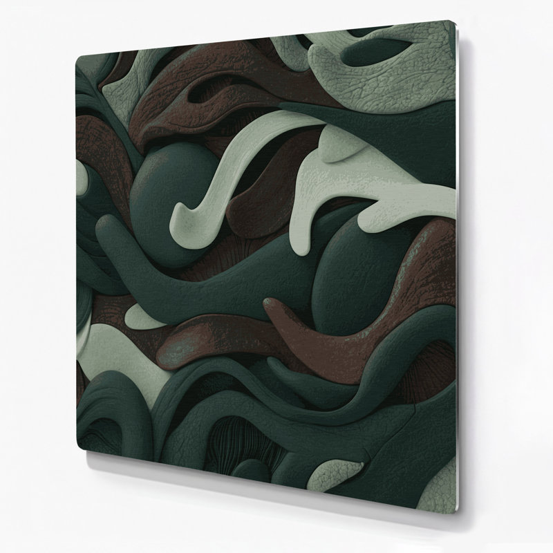 «Biomorphic Abstraction 35», art mural en métal vert