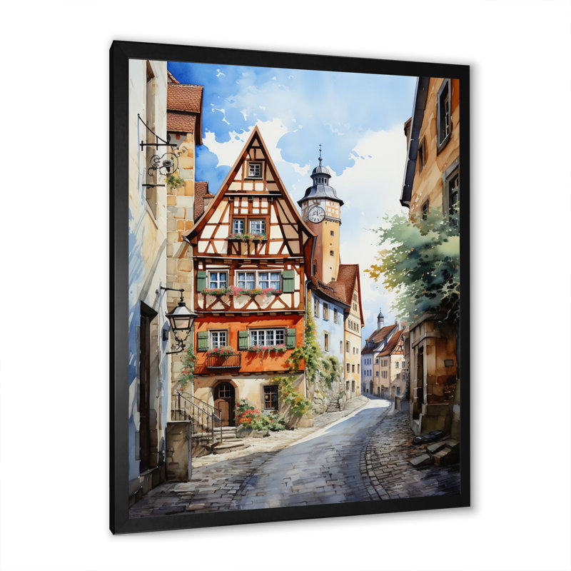 Laverham Allemagne Rothenburg Street I, H 32 po x l 24 po x P 1 po, Cadre photo noir