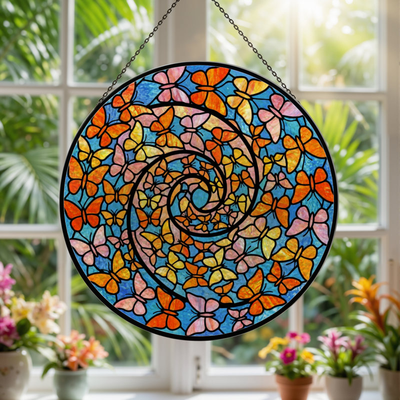 Panneau de vitrail 12 "H, 12" H x 12" W