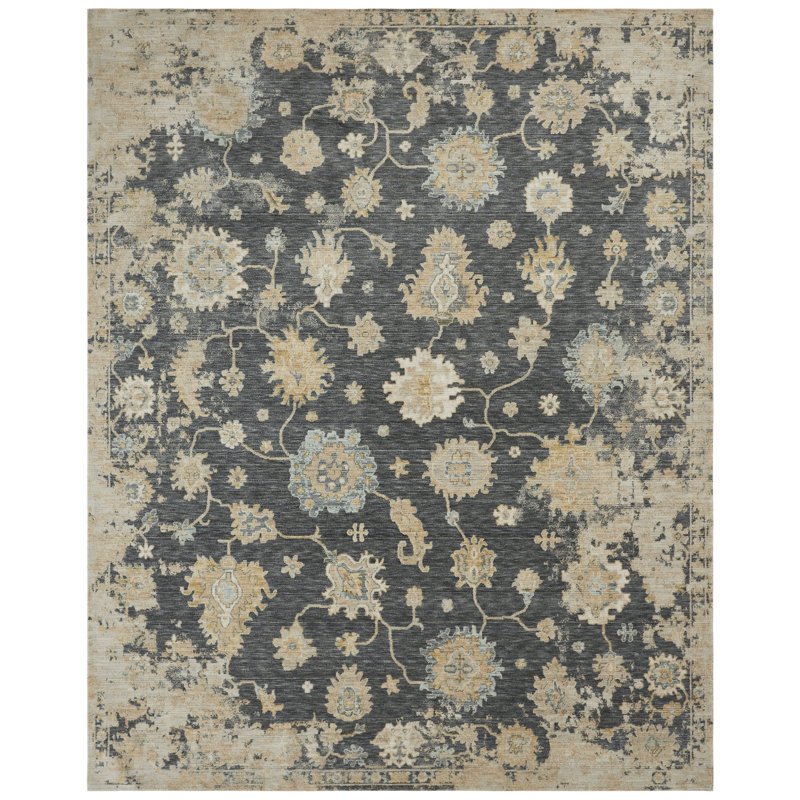 Joswick Wool Floral Area Rug, Rectangle 8'6" x 11'6"