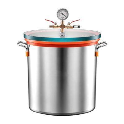 9 Gallon Vacuum Chamber, Stainless Steel, Vacuum Degassing Chamber with Tempered Glass Lid, Hose, Air Filter, for Resin Casting, Stabilizing Wood, Degassing Silicone, Epoxies, Essential Oils