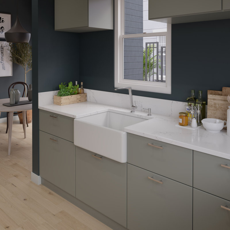 26'' L Single Bowl Fireclay Kitchen Sink, White