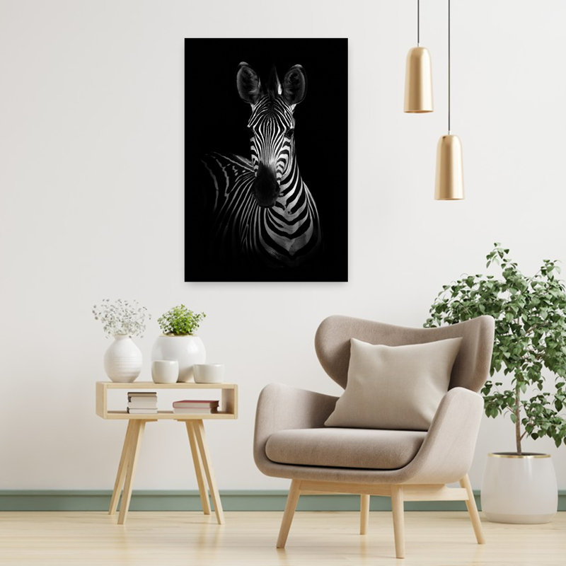 Art contemporain, portrait de girafe minimaliste, H 36 po x l 24 po