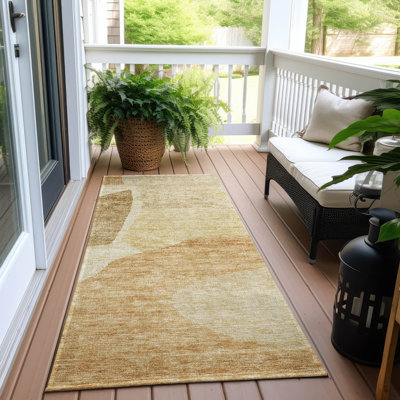 Yaret Washable Abstract Indoor / Outdoor Rug