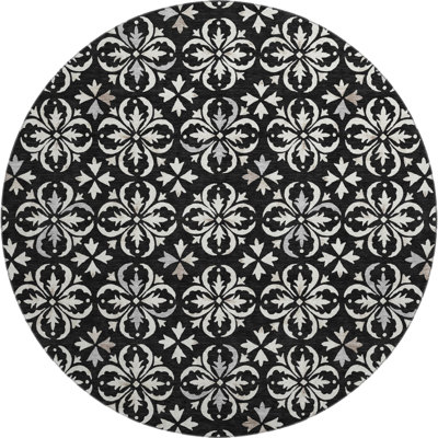 Premium Machine Washable Prisco Black Rug