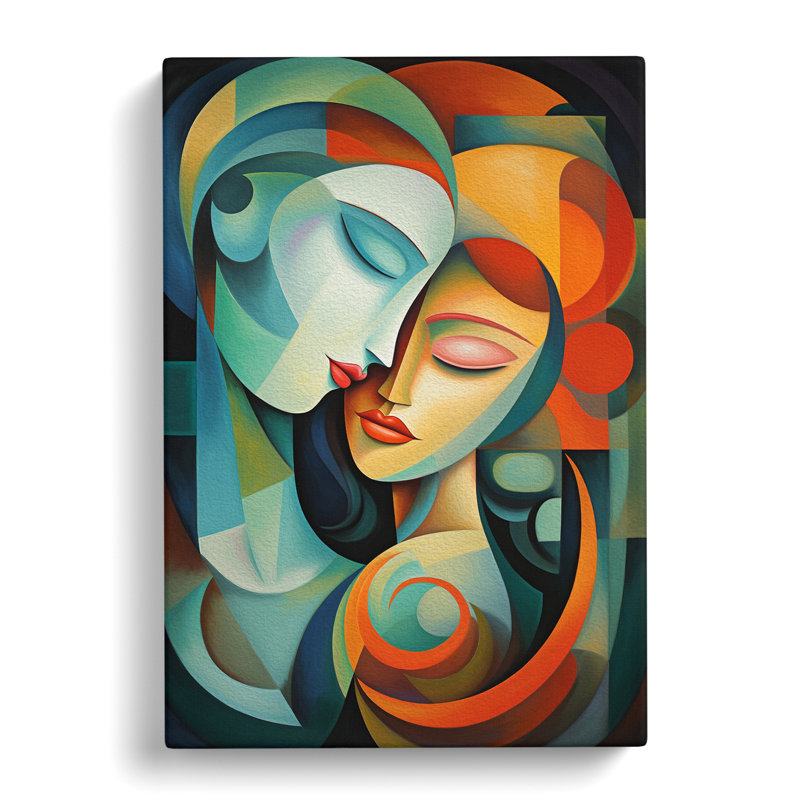 Lovers Orphism Art No.2 - Wrapped Canvas, 76cm H x 50cm W x 3cm D