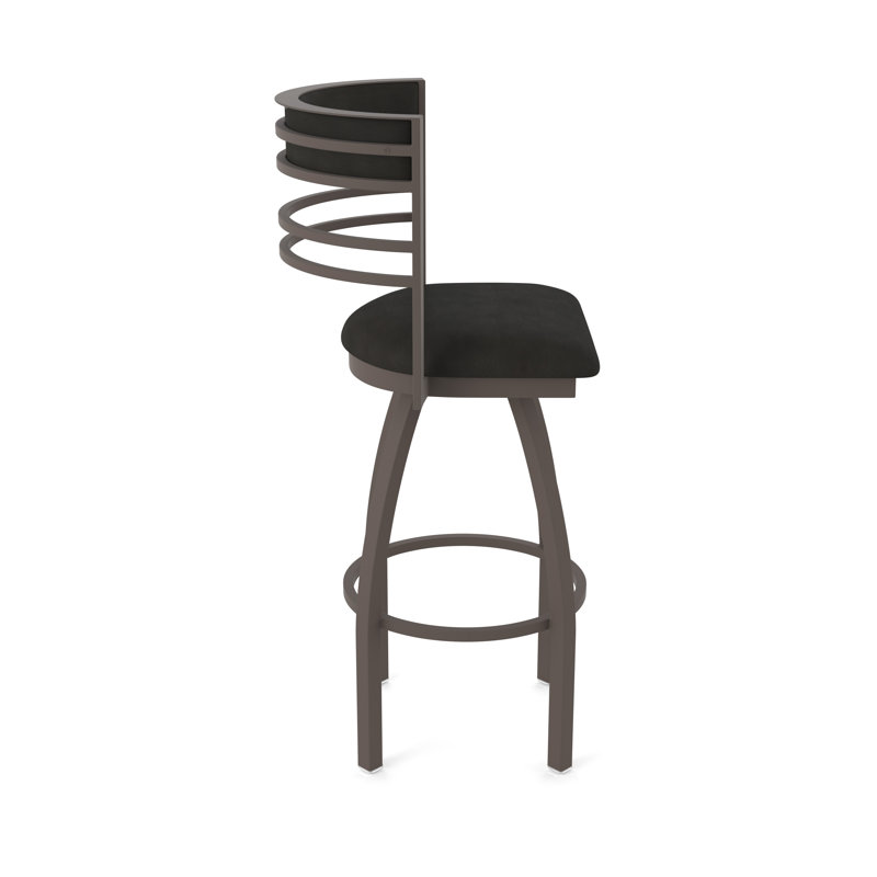 Hunter Swivel Stool, Tabouret de bar (siège d'une hauteur de 30 po), Bronze, Vinyle - Espresso Canter