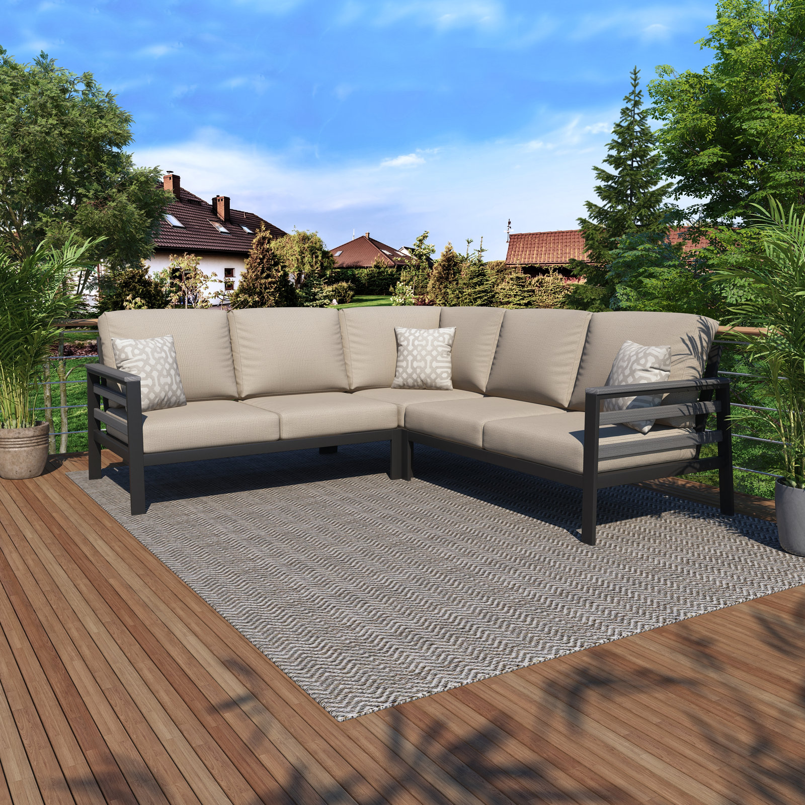 Townsend 87" Sunbrella® Patio Sofa, Cast Silver Sunbrella®