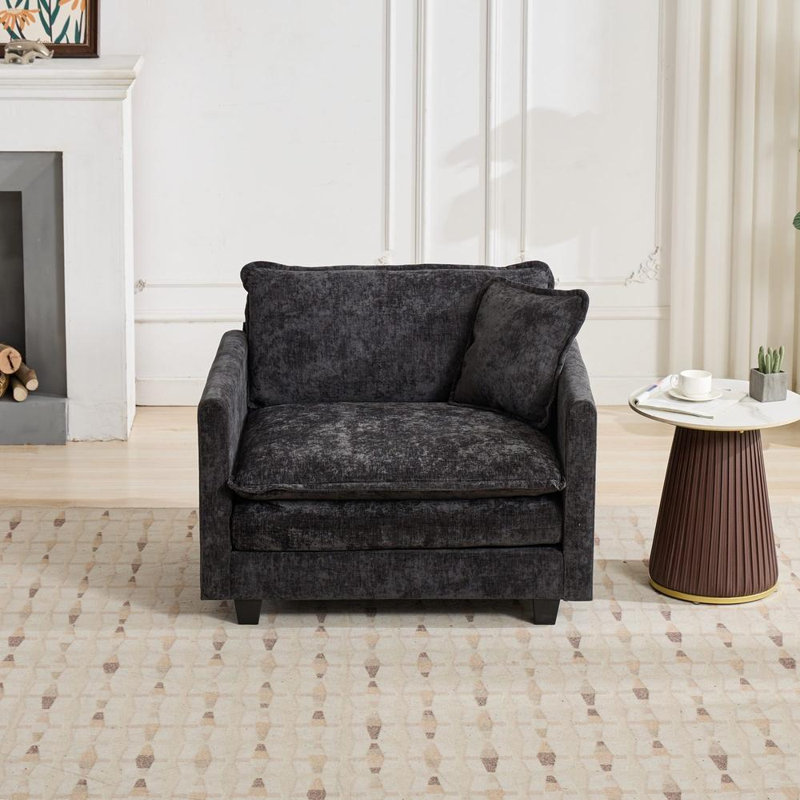 Coussin rembourré double couche Cloud, Noir