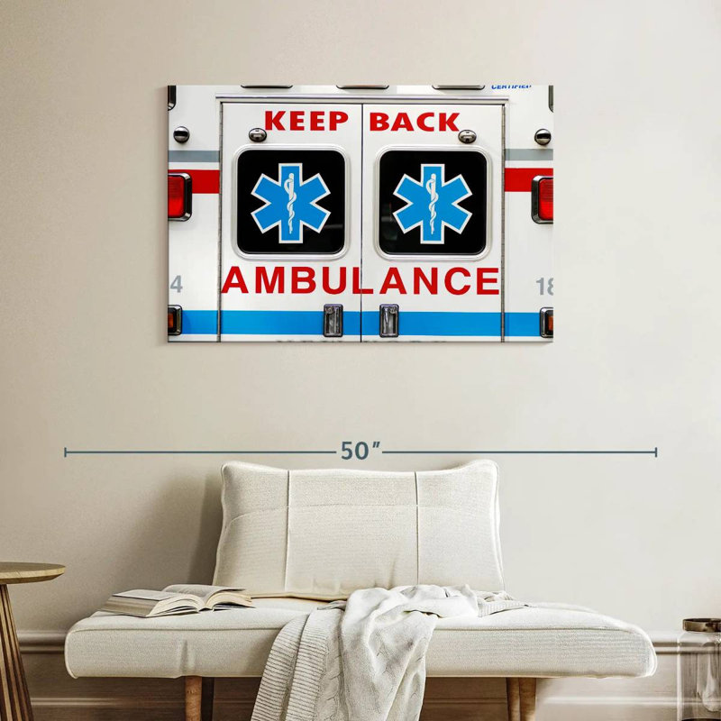 Panneau d'avertissement d'ambulance, H 26 po x l 39 po