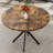 "Mid-Century Modern Brown Round Dining Table - 39" Space-Saving Design, 220 lbs Capacity & Adjustable Legs (Cafe/Bar/Kitchen)"