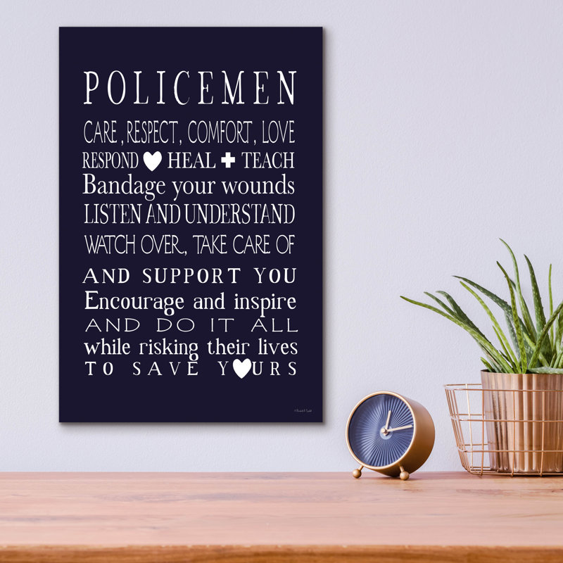  «Police» par Elizabeth Tyndall, art mural en verre acrylique, 12 po x 16 po
