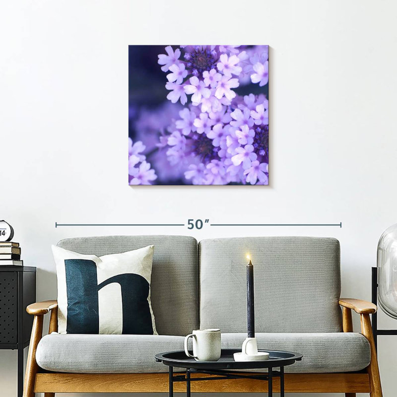 Harnek fleurs mauves, H 24 po x l 24 po