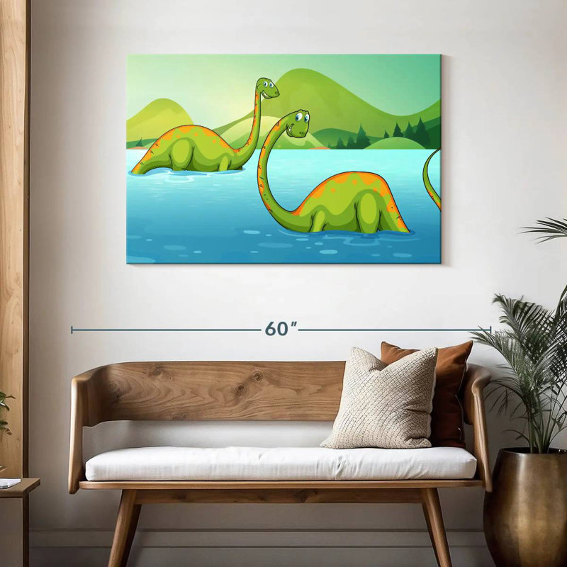 Rivière avec dinosaures