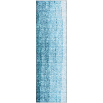 Premium Machine Washable Prisco Teal Rug