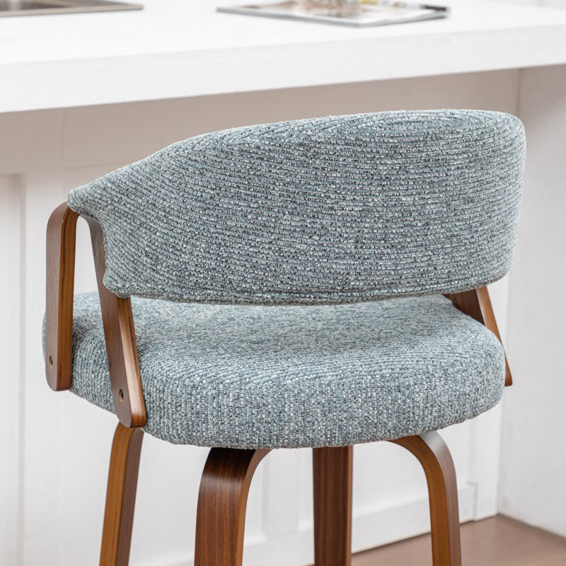 Providence Upholstered Swivel Counter Stool, Blue