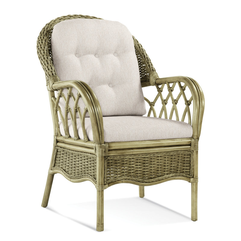 Chaise avec accoudoirs rembourrée Everglade, Performance Crypton des neiges; 0884-91, Flax