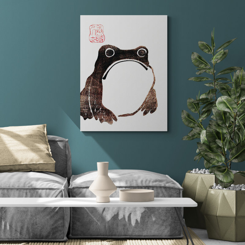 Vintage Sad Frog 1 Piece Wrapped Canvas Painting, 31cm H x 21 cm W x 4cm D