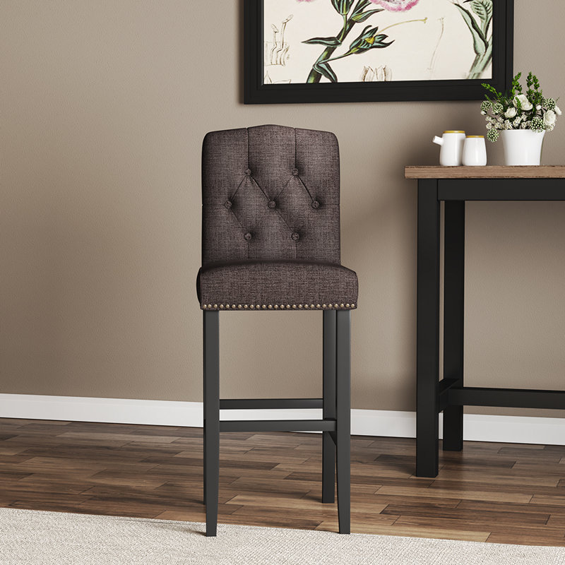 Irena Upholstered Counter Stool, Brown
