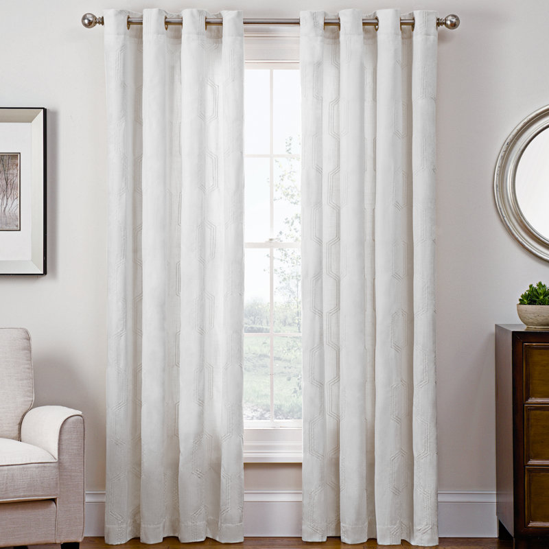 Snap Solutions Semi Sheer Curtain Single Panel, 53" W x 84" L, Gray