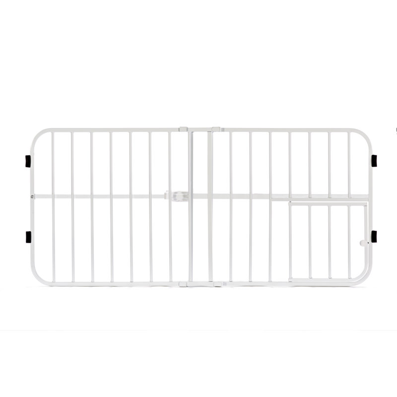 Barrière extensible pour animaux de compagnie à fixation par pression, Mini Tuffy (H 18 po x l 26 à 38 po x P 1 po), blanc
