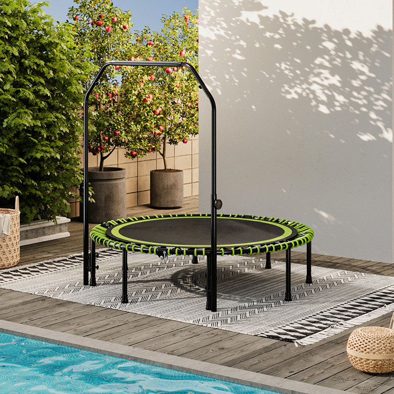 Freeport Park ft Round Backyard Trampoline, Black/Green