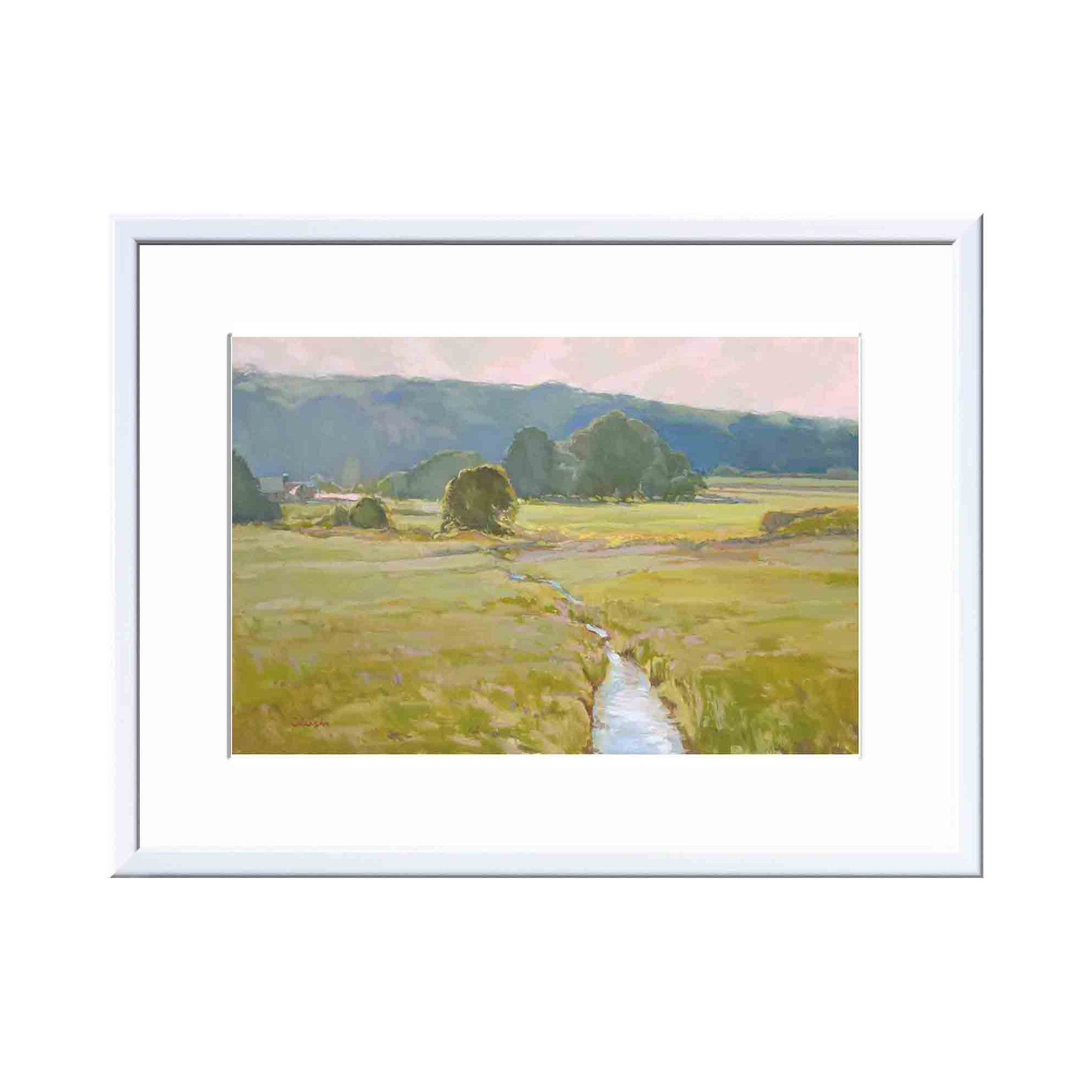 Summer Pasture II by Stephen Calcasola, White, 32"H x 48"W