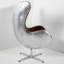 Fauteuil en cuir brun Dena-953394474