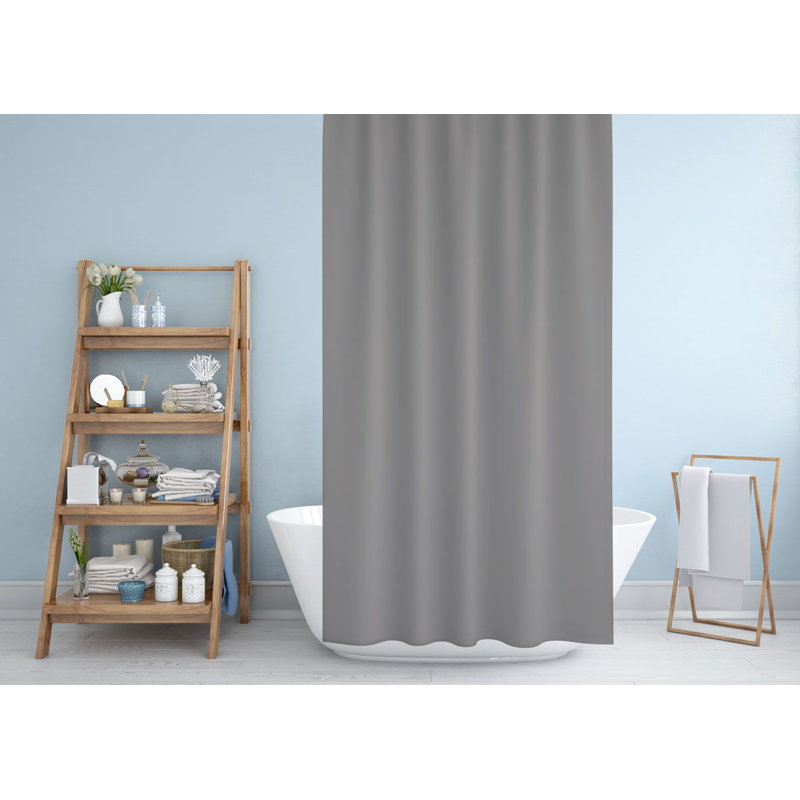 Shower Curtain with Hooks Included, Grey