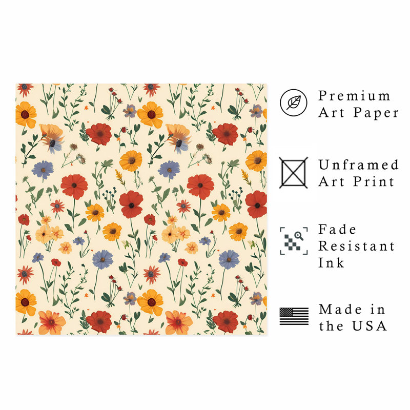 «Botanical Flower», motif de chalet sans cadre, H 20 po x l 20 po