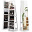 360° Rotating Mirrored Jewelry Cabinet Armoire 3 Color LED Modes Lockable-706361052