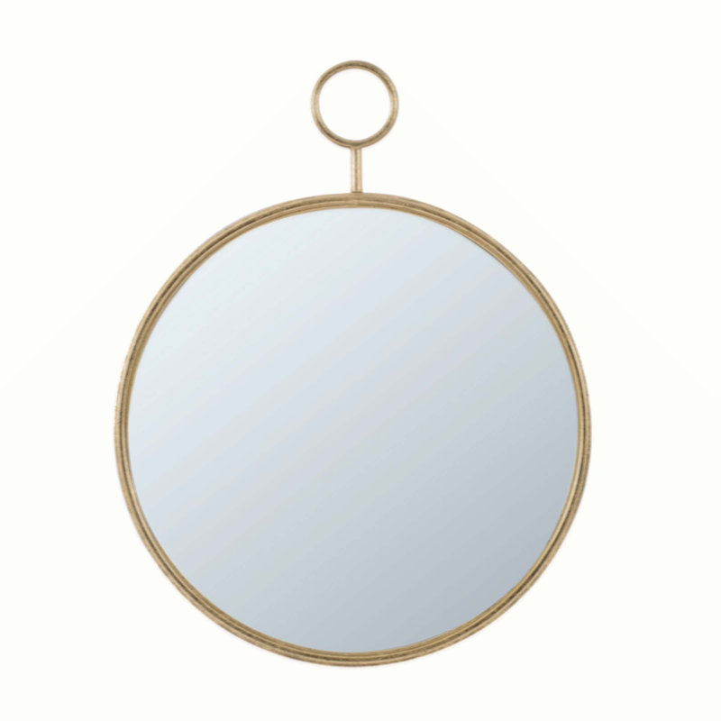 Miroir rond en fer Mankilef, 28,3 po x 22,4 po