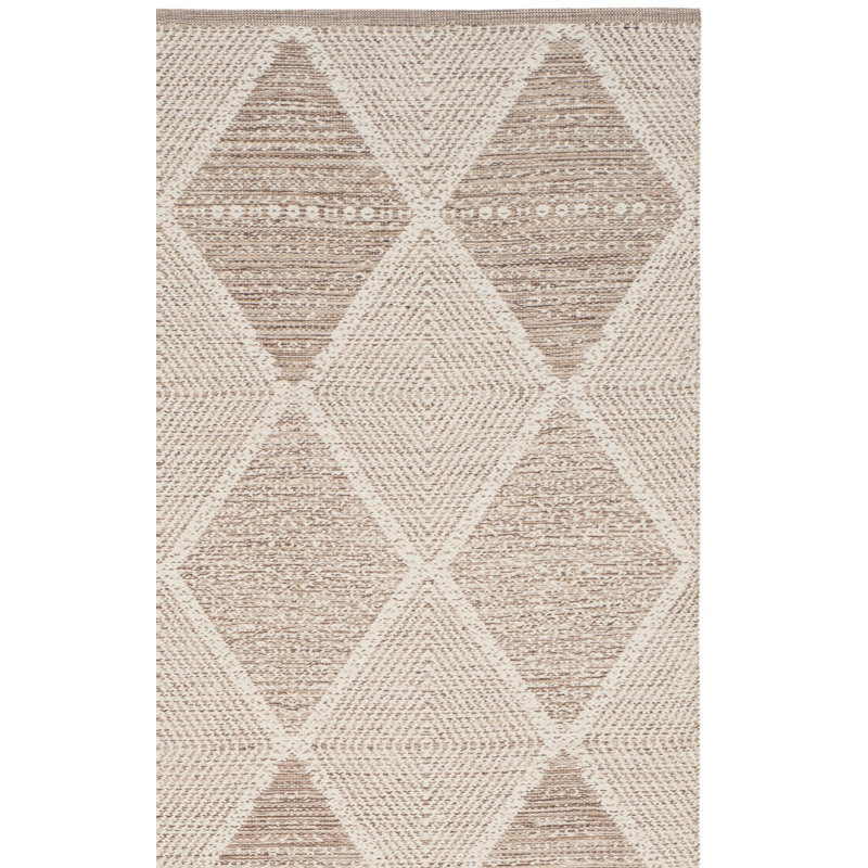 Annia Hand Woven Cotton Geometric Rug, Rectangle 4' x 6'