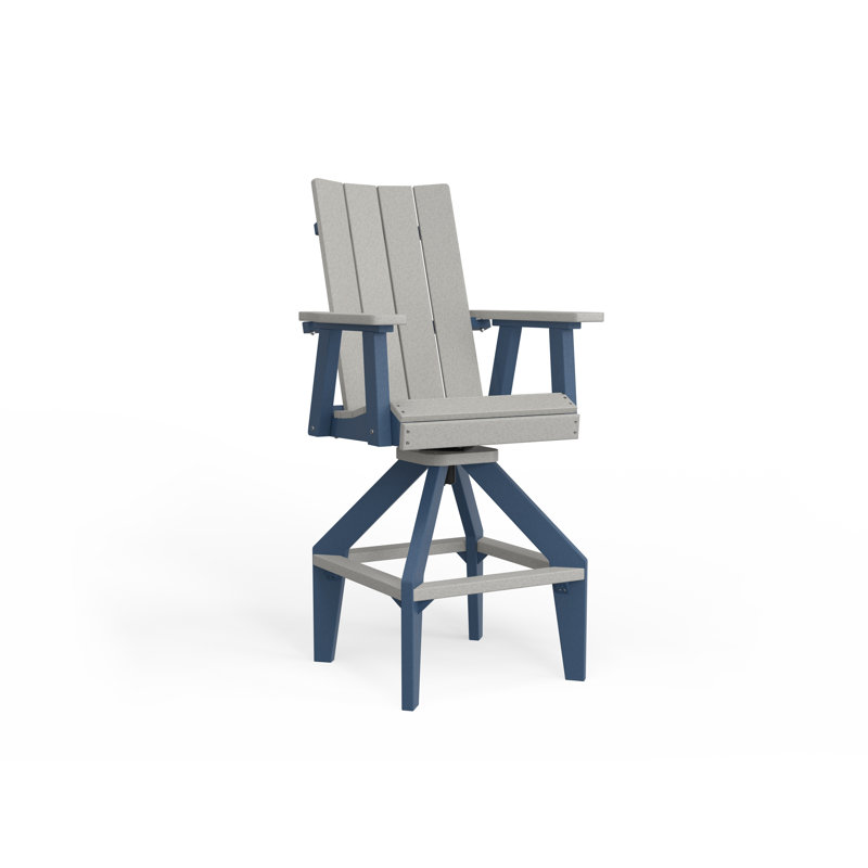 SOL Outdoor Bar Stool, Slate, White