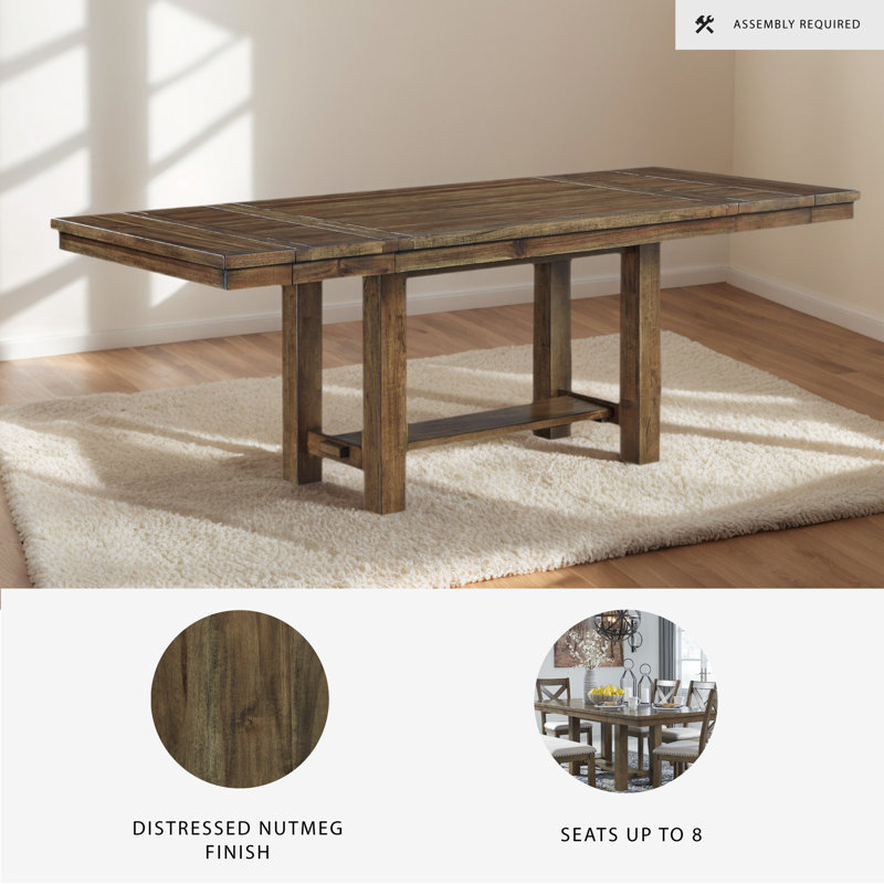 Hannalise Extendable Trestle Dining Table, 30'' H X 86'' W X 36'' D