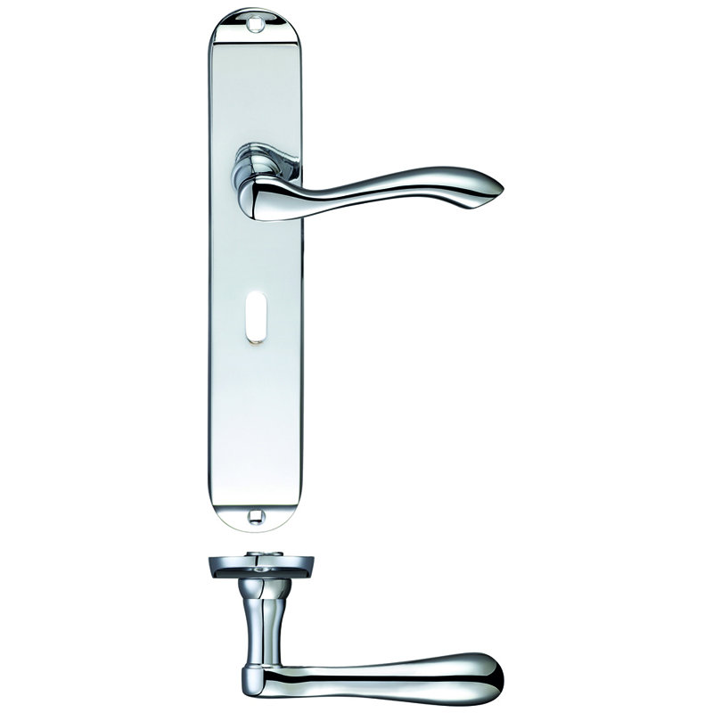 Arundel Lock Right Hand Door Handle, Polished Chrome