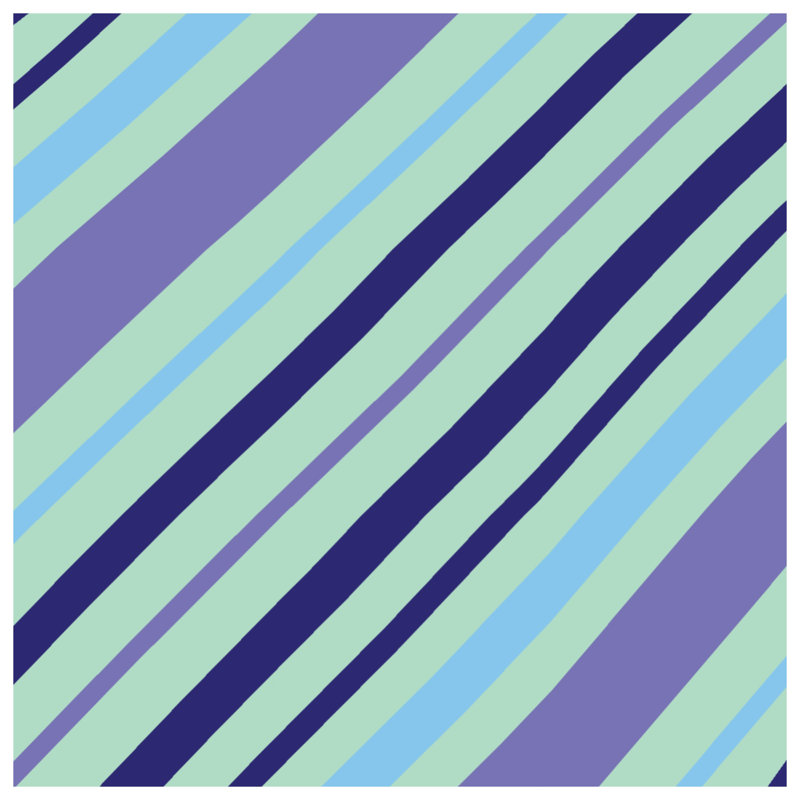 Coussins décoratifs à rayures bleues et mauves, 26 x 26 pouces